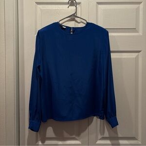 Vintage Blue Hana Sung Chiffon Blouse - Size 8
